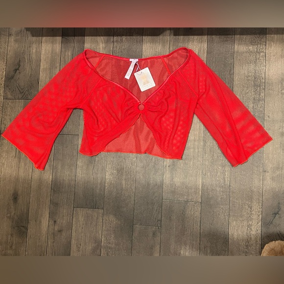 Three piece red Fenty lingerie set new with tags! Red, Plus size lingerie 2x - Picture 4 of 7
